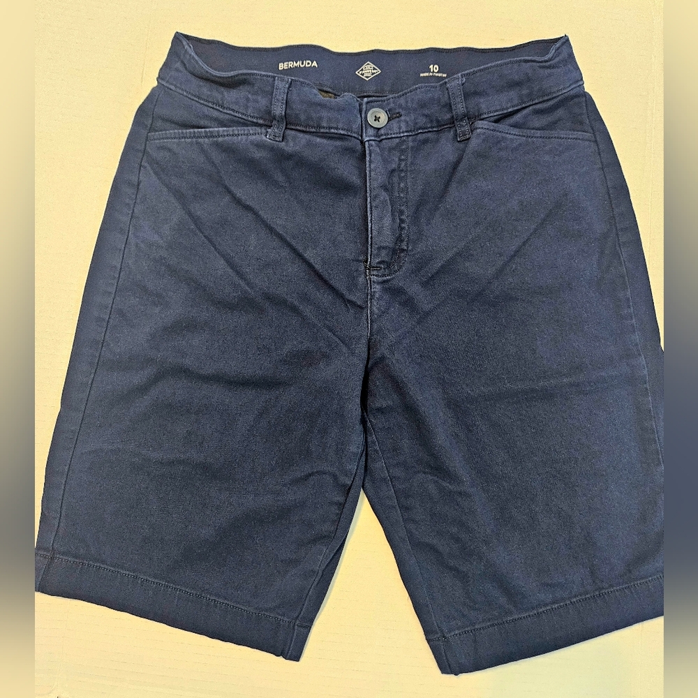 Womens Navy Bermuda Shorts